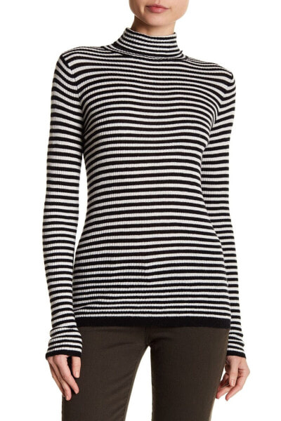 Joie 164566 Women's Zelene Long Sleeve Striped Turtleneck Black/White Sz. Small