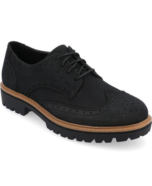 Women's Claudiya Wingtip Oxford Lug Sole Flats