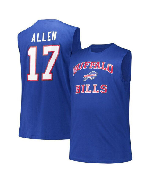 Men's Josh Allen Royal Buffalo Bills Big Tall Muscle Tank Top