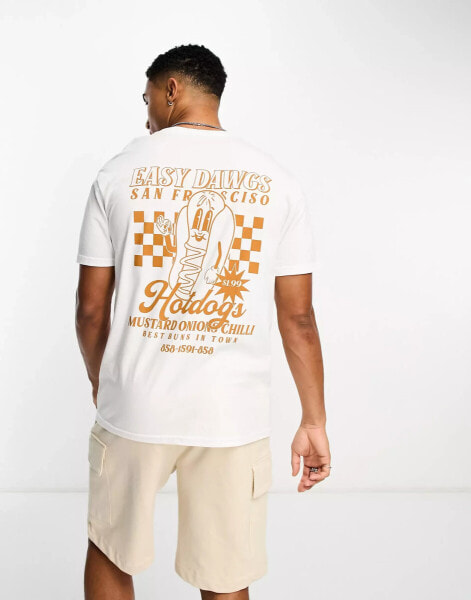 New Look hotdog print t-shirt in white