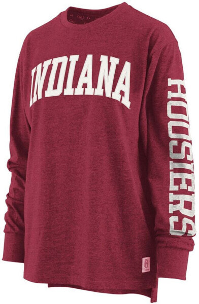 Women's Heathered Crimson Indiana Hoosiers Two-Hit Canyon Long Sleeve T-Shirt