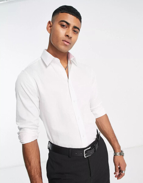 Ben Sherman sateen shirt in white