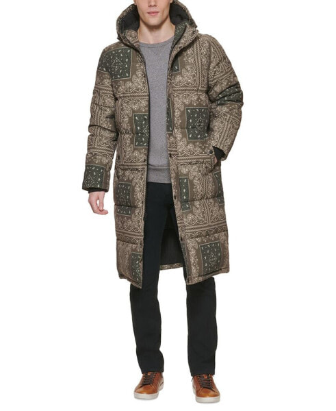 Men's Quilted Extra Long Parka Jacket