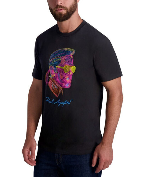 Men's Multicolor Face Graphic T-Shirt