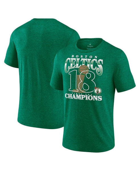 Men's Heather Kelly Green Boston Celtics 18-Time NBA Finals Champions Tri-Blend T-Shirt