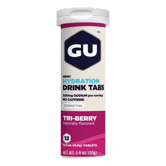 GU Hydration 8 Units Tri Berry Tablets Box