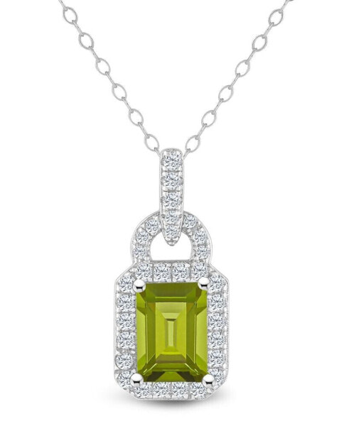 Topaz (1/4 ct. t.w.) Halo Pendant Necklace in Sterling Silver