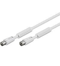 Wentronic Antenna Cable with Ferrite (80 dB) - Double Shielded - 10 m - Coaxial - Coaxial - White