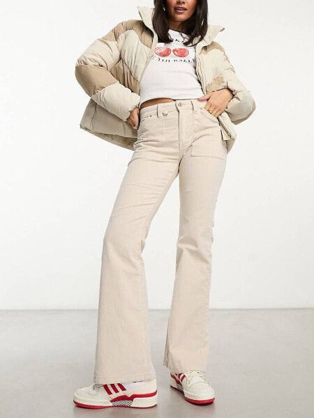 Cotton:On flare cargo jeans in cream