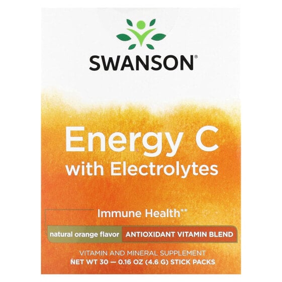 Energy C with Electrolytes, Natural Orange , 30 Stick Packs, 0.16 oz (4.6 g) each