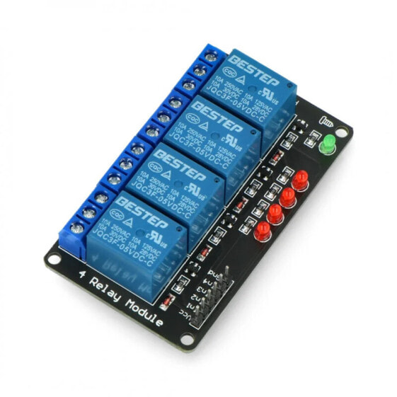 Relay module 4 channels - 10A/250VAC contacts - 5V coil