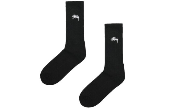 Носки Stussy с вышивкой маленького логотипа, унисекс, в упаковке по 1 паре, черные.