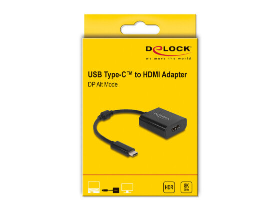 Delock 64175 - 0.15 m - USB Type-C - HDMI - Male - Female - Straight