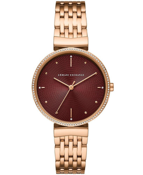 Часы и аксессуары ARMANI EXCHANGE Женские наручные часы Three-Hand Rose Gold-Tone Stainless Steel Watch 36mm, AX5912