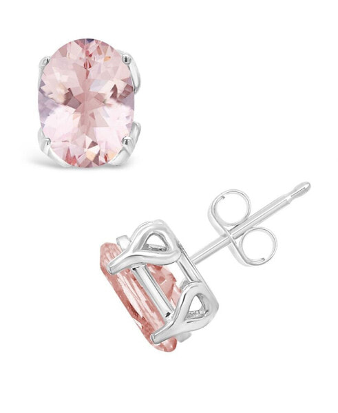 Morganite (2-1/3 ct. t.w.) Stud Earrings in 14K White Gold