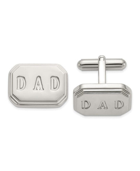 Stainless Steel Polished Enameled Dad Cufflinks