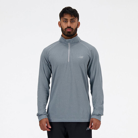 NEW BALANCE Mt41083 half zip long sleeve T-shirt