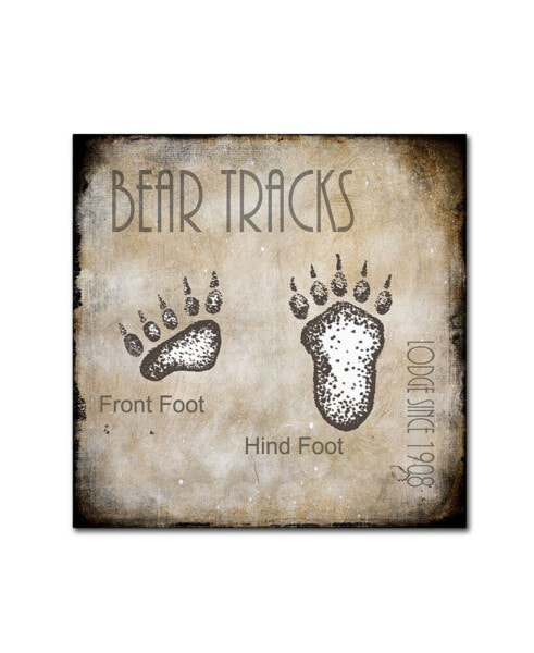 Картина на холсте Trademark Global 'Moose Lodge 2 - Bear Tracks 2' - 14" x 14" x 2"