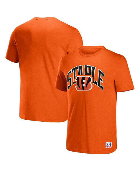 Men's NFL X Staple Orange Cincinnati Bengals Lockup Logo Short Sleeve T-shirt