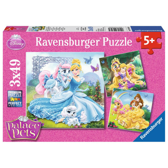 Детский пазл с мини-постерами Ravensburger Palace Pets Belle 3 x 49 18x18 см