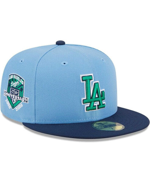 Men's Light Blue, Navy Los Angeles Dodgers Green Undervisor 59FIFTY Fitted Hat