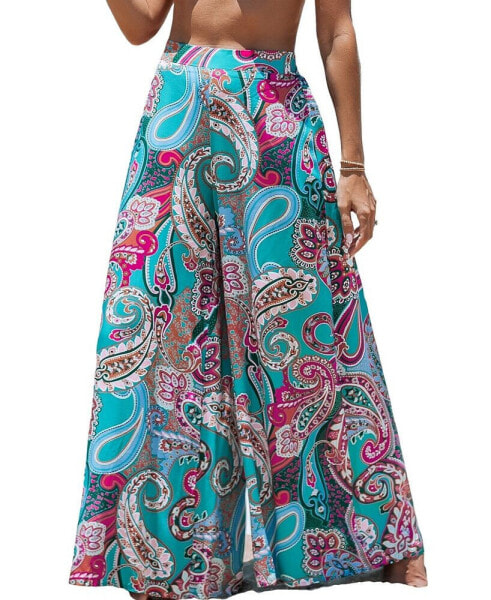 Women's Paisley High-Rise Wide Leg Pants