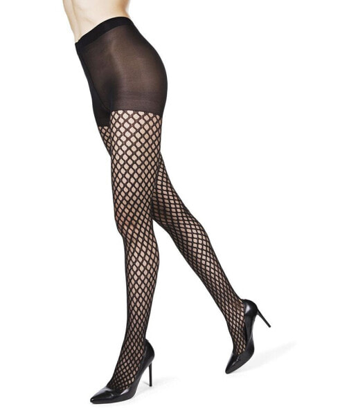 Women's Open Work with Netting Fashion Sheer Tights