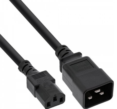 InLine Power adapter cable - IEC-60320 C20 to C13 - 3x1.5mm² - max. 10A - 1m
