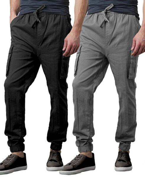 Men's Slim Fit Stretch Cargo Jogger Pants, Pack of 2