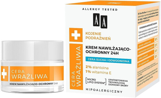 Feuchtigkeitsspendende und schützende Creme für trockene und dehydrierte Haut mit Allantoin und Vitamin D