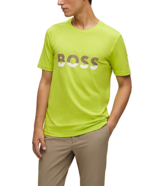 Men's Color-Blocked Logo Print T-shirt