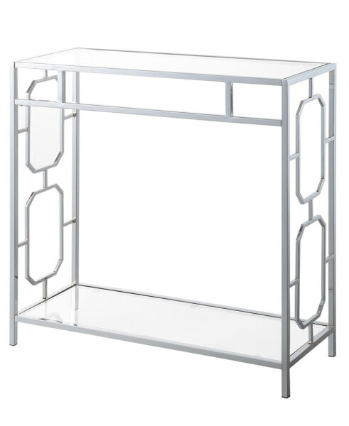 31.5" Omega Glass Hall Table with Shelf