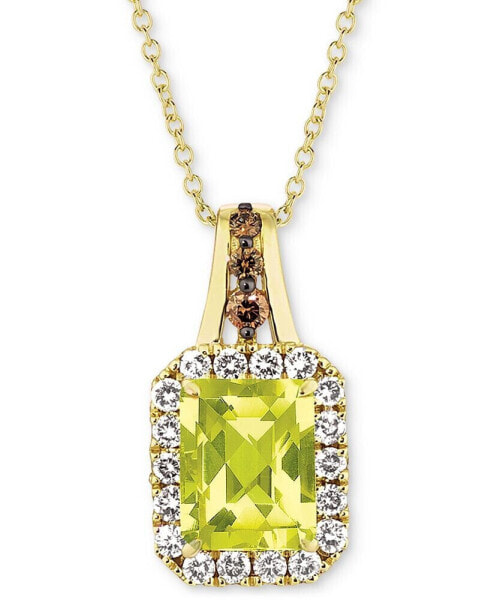 Le Vian cinnamon Citrine (1-1/3 ct. t.w.) & Diamond (3/8 ct. t.w.) 18" Pendant Necklace in 14k Rose Gold (Also in Amethyst, Blue Topaz, Peridot & Smoky Quartz)