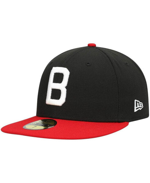 Men's Black Birmingham Barons Alternate Logo 2 Authentic Collection 59Fifty Fitted Hat