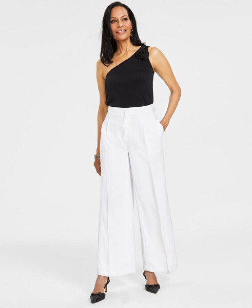 Women's Pleated Wide-Leg Trousers, Created for Macy's