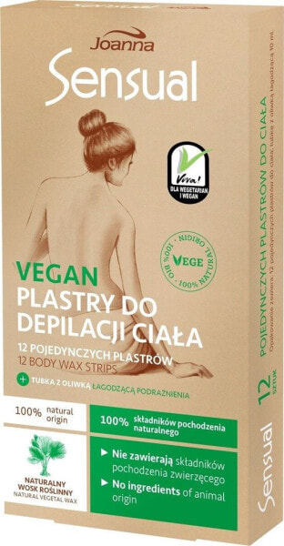 Joanna Sensual plastry do depilacji ciała vegan naturalny wosk roślinny 12szt
