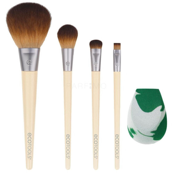 EcoTools Brush The Core Five 1 St. pinsel für Frauen Make-up-Pinsel Tapered Powder 1 St. + Make-up-Pinsel Rounded Cheek 1 St. + Make-up-Pinsel Diffuse Shadow 1 St. + Make-up-Pinsel Flat Eyeliner 1 St. + Make-up-Schwamm Fresh Perfecting Blender 1 St.