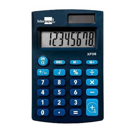 Калькулятор карманный Liderpapel Bolxf06 для детей 8 цифр с солнечной батареей и батарейками синего цвета 98x62x8 мм