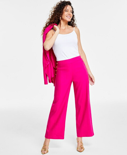 Women's Button-Trim Wide-Leg Pants, Created for Macy's
