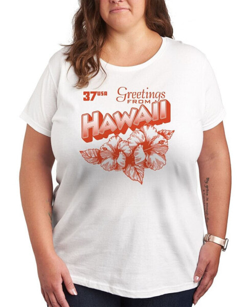 USPS Hawaii Stamp Plus Size Graphic T-Shirt