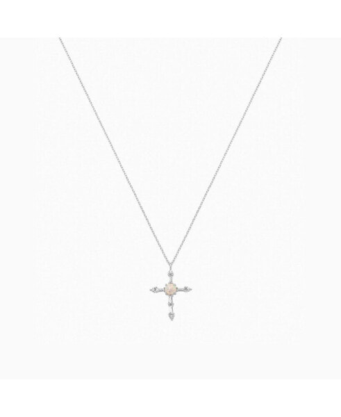 Opal Cross Necklace