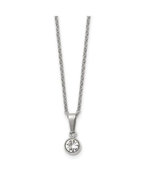 Chisel crystal Pendant Cable Chain Necklace