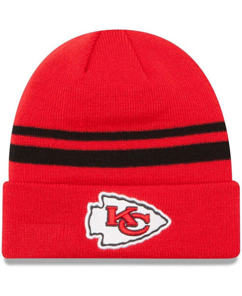 New Era Men's Red Kansas City Chiefs Team Logo Cuffed Knit Hat