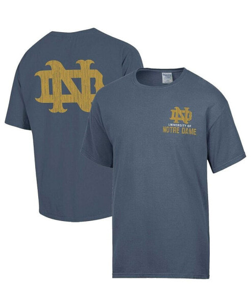 Men's Steel Distressed Notre Dame Fighting Irish Vintage-Like Logo T-shirt