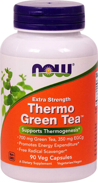 NOW Foods Thermo Green Tea Зеленый термо чай 700 мг 90 вегетарианских капсул