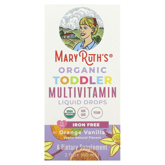 Organic Toddler, Multivitamin Liquid Drops, 1-3 Years, Orange Vanilla, 2 fl oz (60 ml)