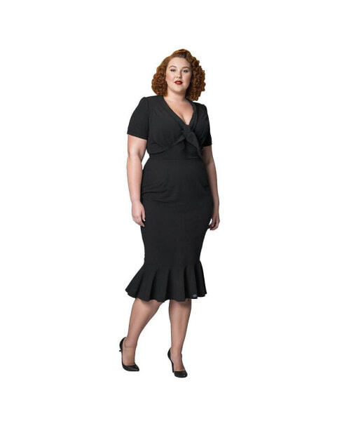 Plus Size Knit Holloway Peplum Wiggle Dress