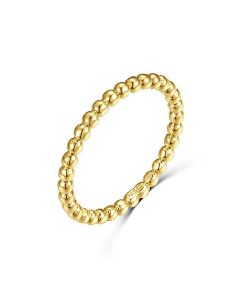 RA 14k Yellow Gold Plated Beaded Stacking Ring Wedding Band