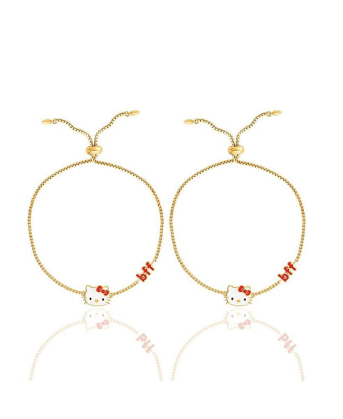 Sanrio BFF Bracelets Gold Plated Best Friends Lariat Bracelets - Set of 2, Officially Licensed Authentic