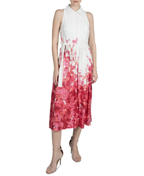 Women's Floral-Print Midi Shirtdress